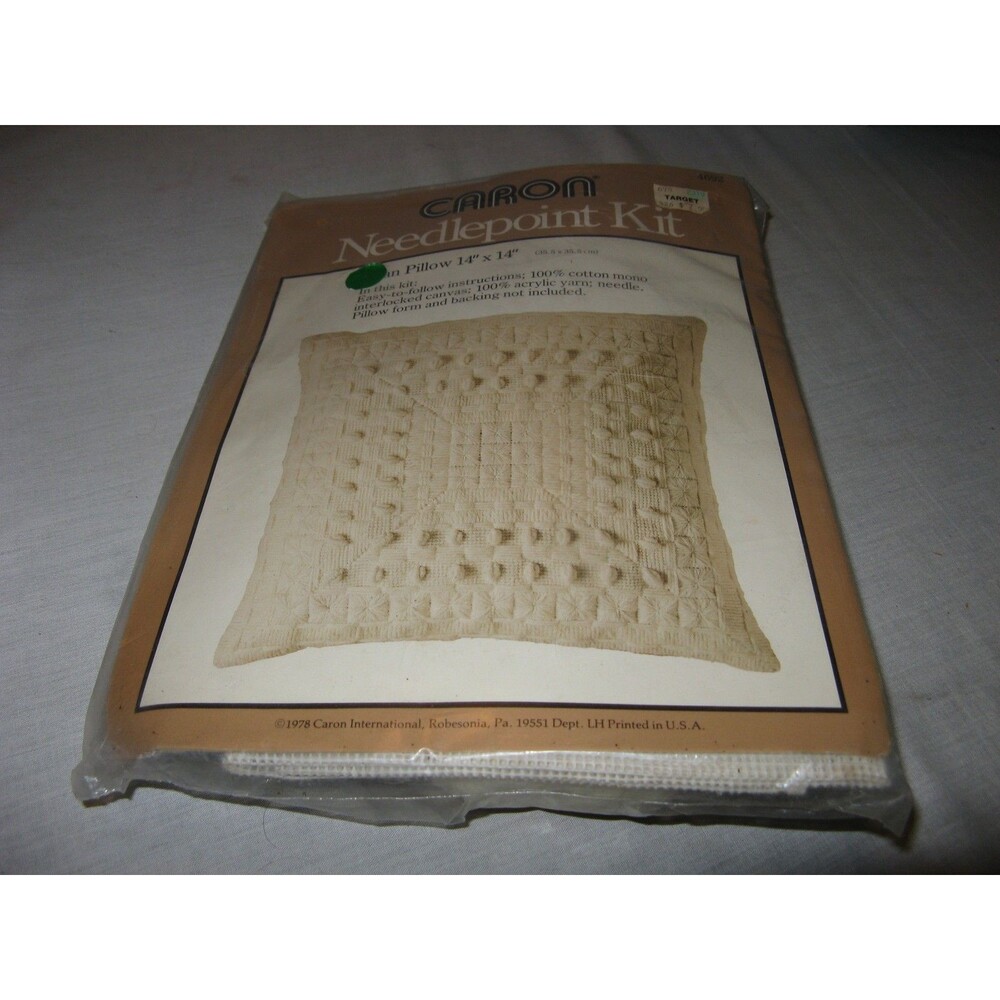 Vintage Carron Aran Pillow 14" x 14" Needlepoint Kit 4692 New Unopened 1978
